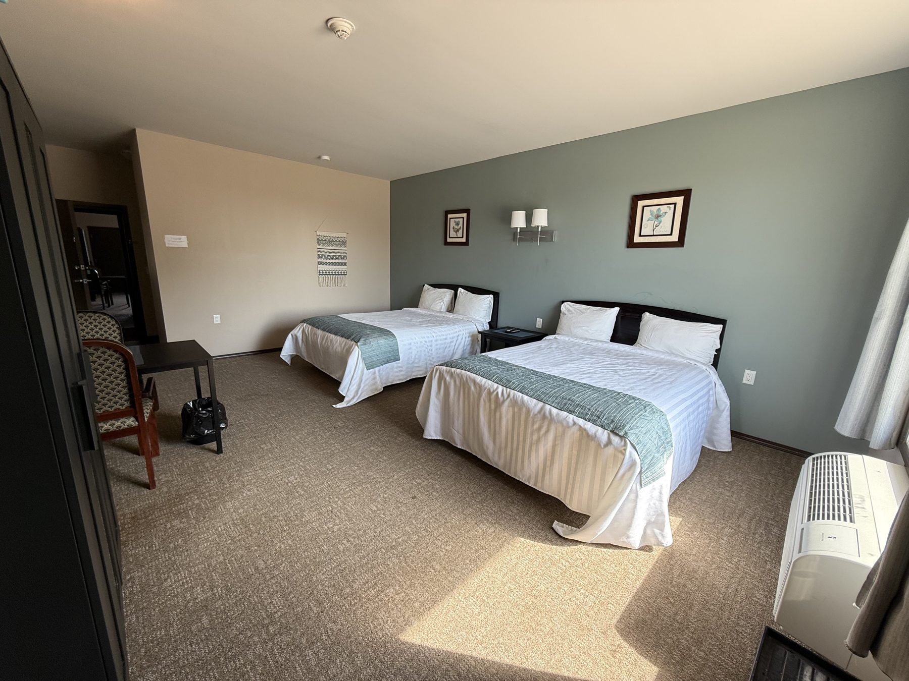 Two queen bed guest room at Moosehorn Motor Hotel
