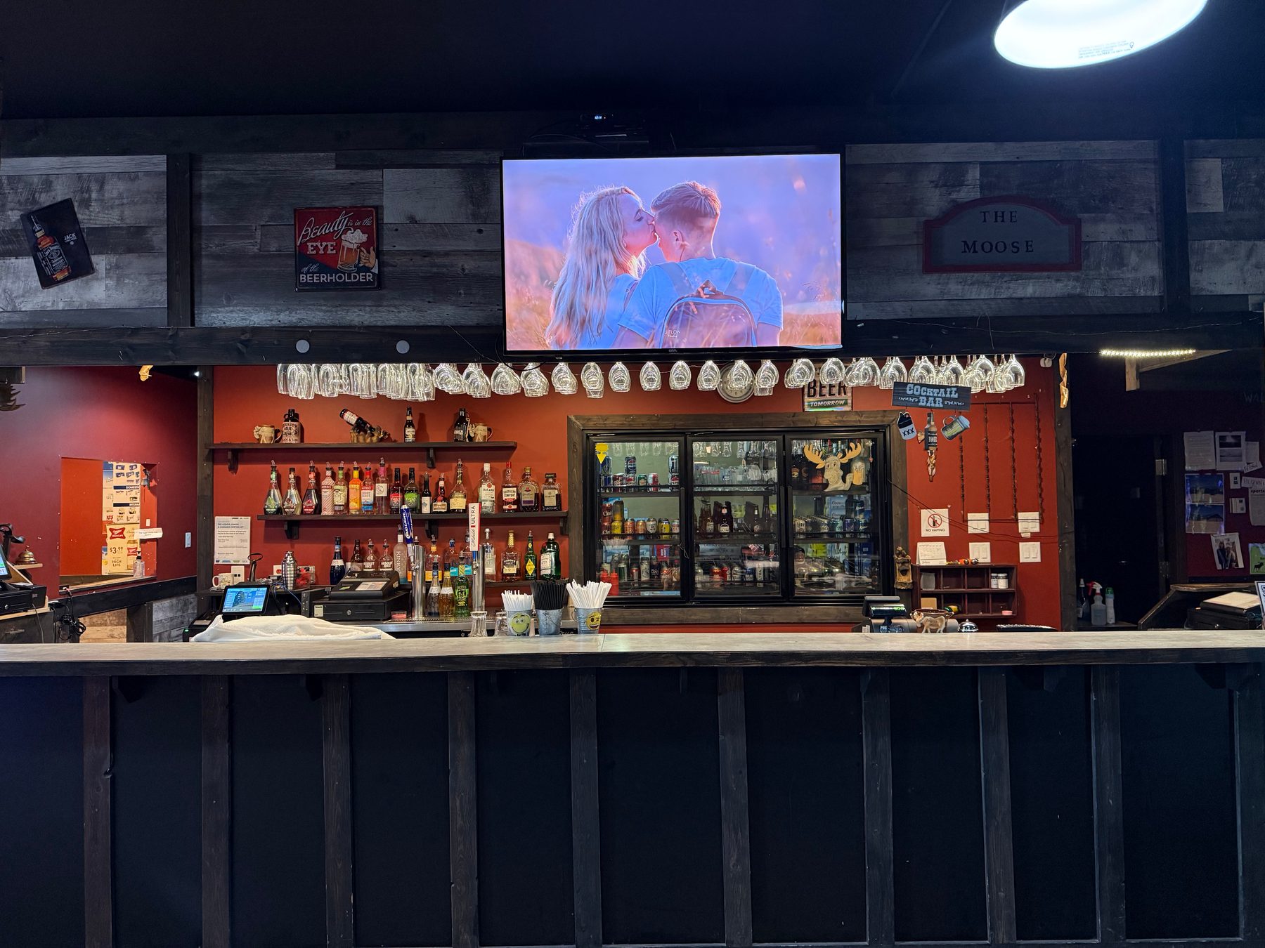 Bar counter inside Moosehorn Motor Hotel